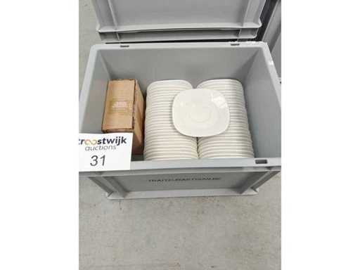 YONG - Piattino da caffè - Porcellana: piattino Yong quadrato (34x)