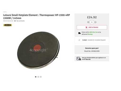 1 pallet (390 pieces) THERMOPOWER HP-1500-2C Hob / Electric Heater