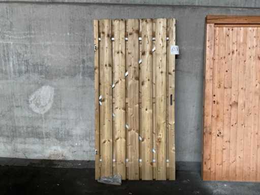 Portail de jardin en épicéa avec cadre en métal 195x100 cm