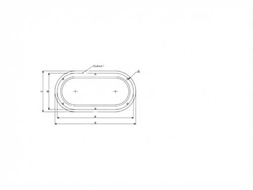 Rutgerson Oval Portlight Edelstahl 403 x 204 mm - A1155-200RF-W