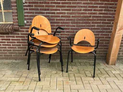 Stapelstoelen met armleuning | 12 stuks
