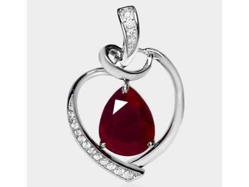 Luxe hanger Natuurlijke Paarsrood Robijn 6,22 karaat