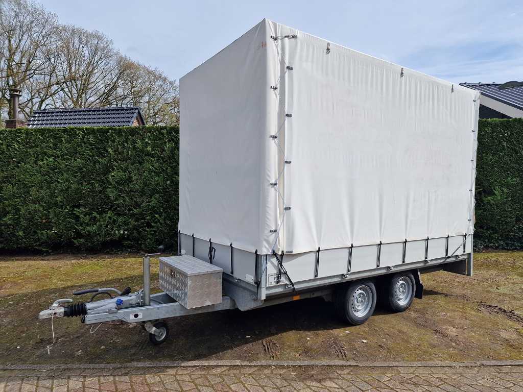 henra - PL35 - Tandem axle with tarpaulin - 16-WKR-4 - Carriage for ramps
