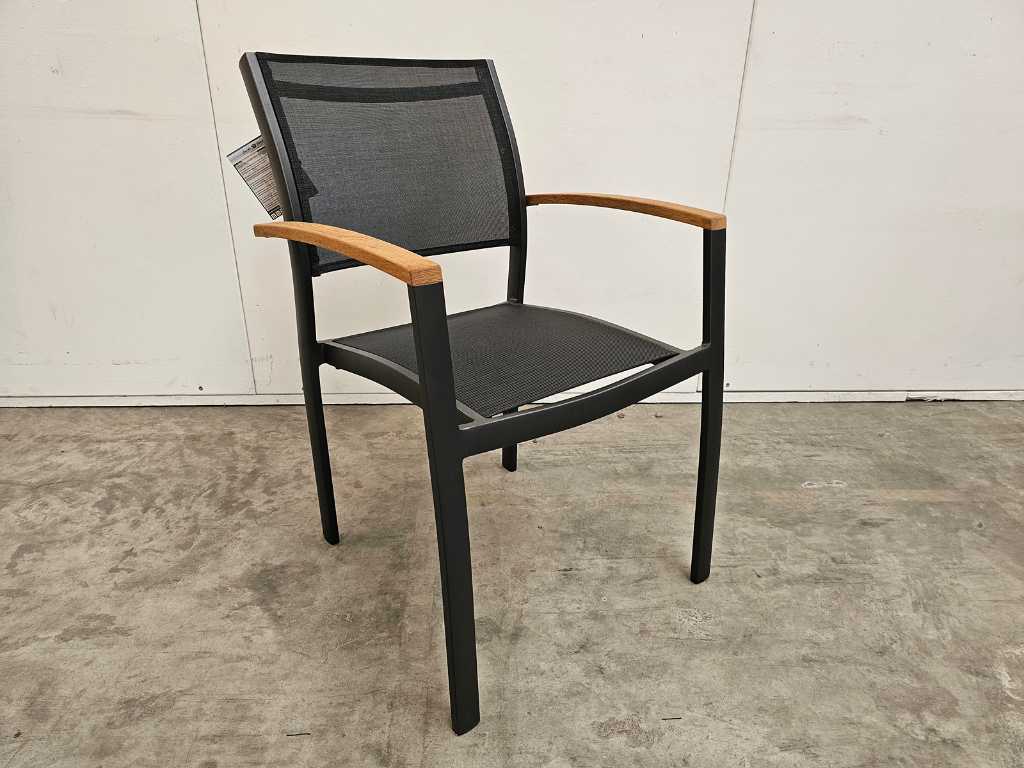 2 x Garden Prestige Alu Stacking Chair Namur Anthracite - Black