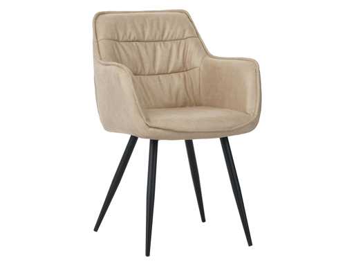 Colenis - Manila Eetkamerstoel - set van 50 - Beige - Microfiber Stof- Industrieel - Met armleuning