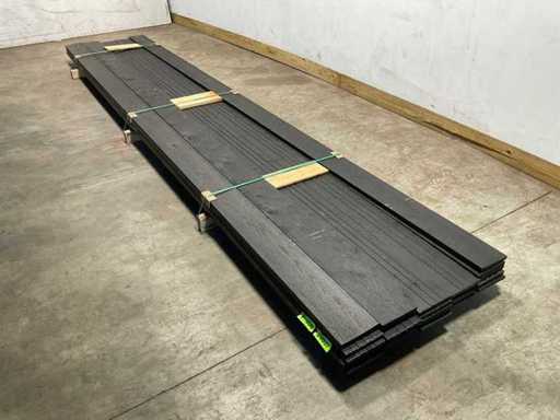Panneau de revêtement ouvert en épicéa noir 490x18x1,8 cm (28x)