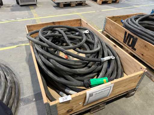 Juego de cables de alimentación para bloqueo de alimentación resistente acoplado ITT 660A IP67 (5 pines, codificado por colores)