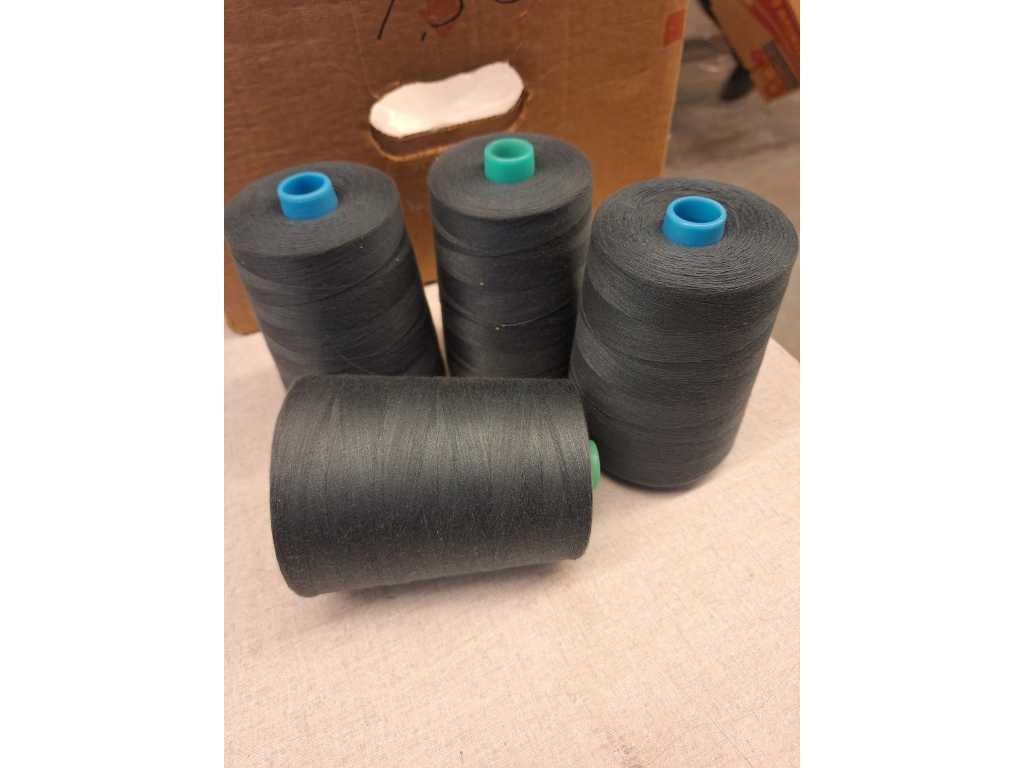 4 pieces polyester yarn 10.000m per spool 80/3 dark grey