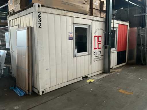 Kantoorunit 20ft. v.v. ramen + rolluik