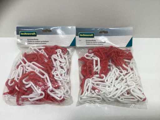 Technocraft plastic barrier chains of 8 meters long 2 pieces