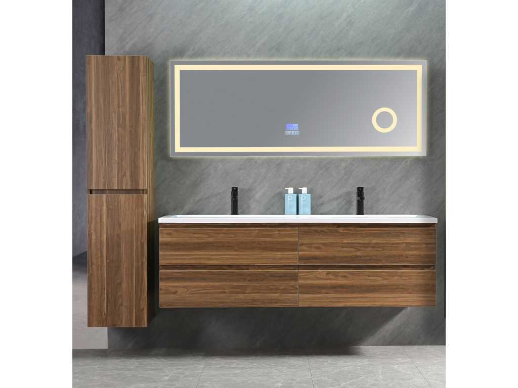 Meuble de salle de bain T05 chêne brun foncé 160 cm