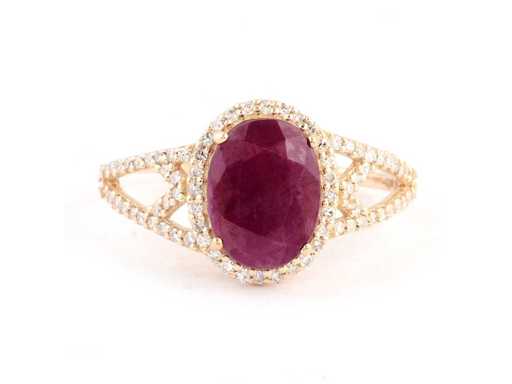 Bague en or jaune 14 carats avec 2,77 ct diamant