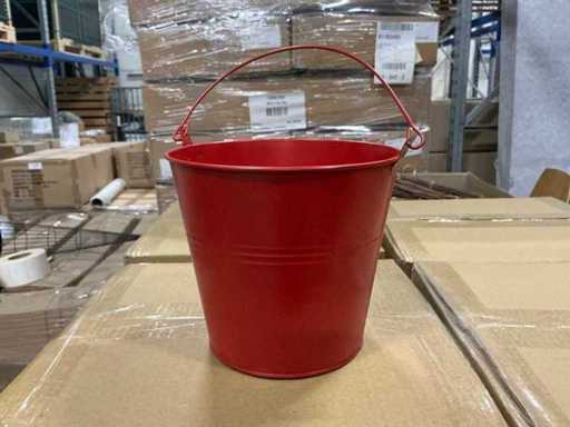 Lot Bucket Sevilla cynk Ø17,8xH15,8cm czerwony mat (1520x)