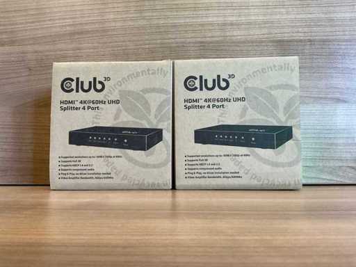 (2x) Club (CSV-1380) 3D HDMI™ 4K@60Hz UHD Splitter 4 Ports