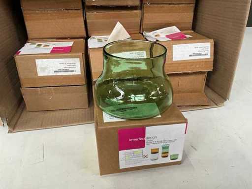 Vaso verde dal design imperfetto Ø16 x 10 cm di altezza (16x)