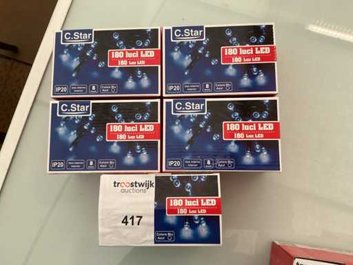 C.Star. Schutzart IP20. Innen- / Außenbereich, Weihnachts-LED-Beleuchtung. (5-fach)