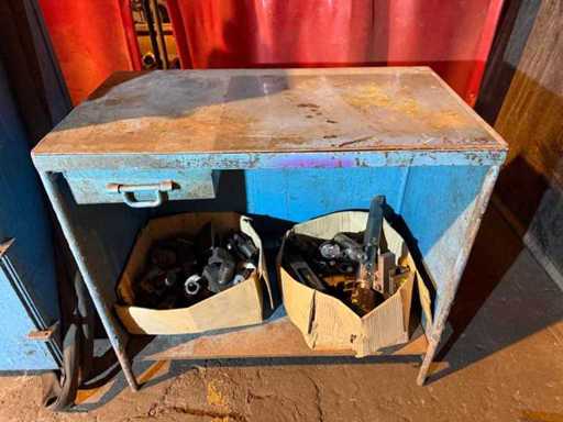 Banco da lavoro in metallo resistente con cassetto – banco da laboratorio (utensili/parti inclusi)