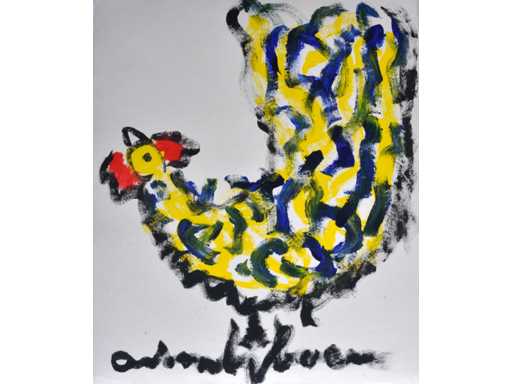 Anton Heyboer - Kip - Acryl op papier