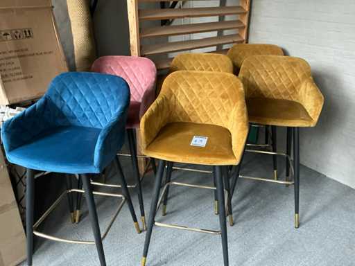 Stoffen barstoel (6x)