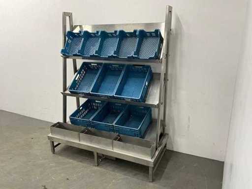 Rack de présentation de caisses en acier inoxydable