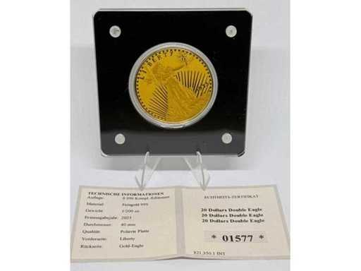 Or 999 (1/200 oz) – Médaille commémorative du couronnement du roi Charles III, diamètre de 40 mm.