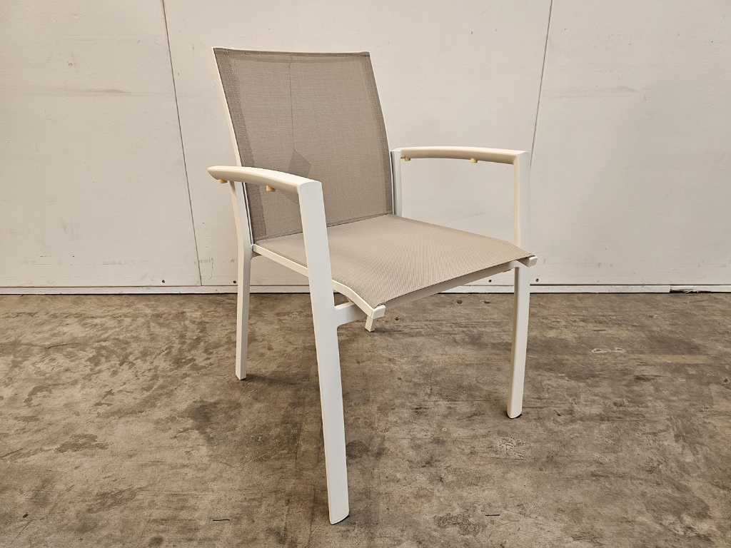 2 x Garden Prestige Alu Stacking Chair Sydney White / Champagne