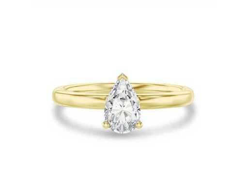 18 karaat gouden ring (maat EU 52) met 3.00 ct peer diamant 