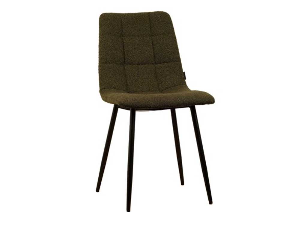 6x Design dining chair green boucle 7094