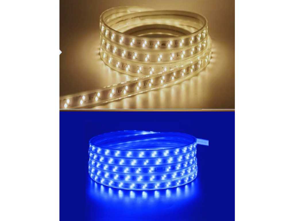1 x LED Strip 25m - Waterdicht (IP65) - Warm wit/Blauw