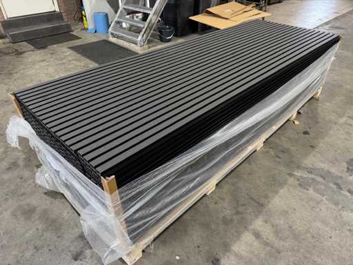 Panneau mural composite brossé noir (115x)