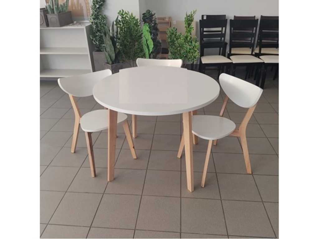 3x Table group Mia - 9 pieces of armchairs + 3 pieces of table - youth room, set - Gastrodiskont
