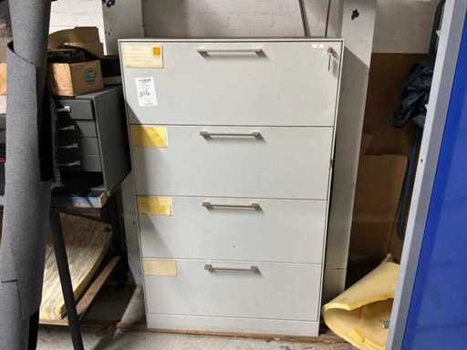Stalen ladekast met interieur bekleding