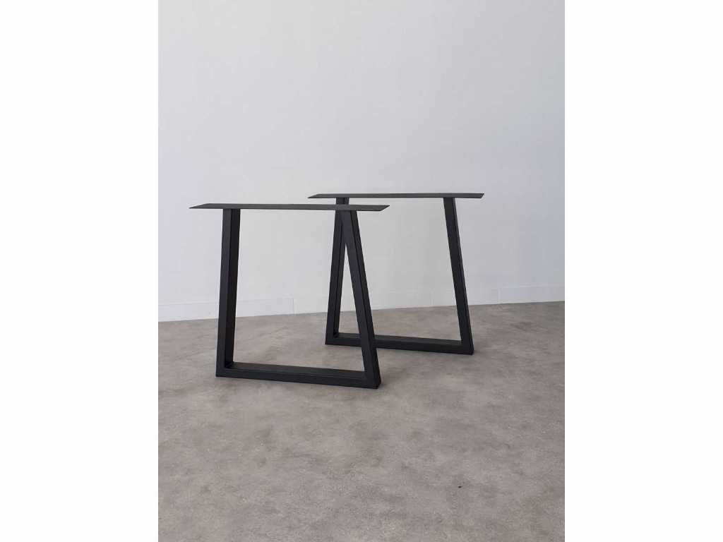 Set van 2 metalen design tafelpoten, trapeziumvorm NEG