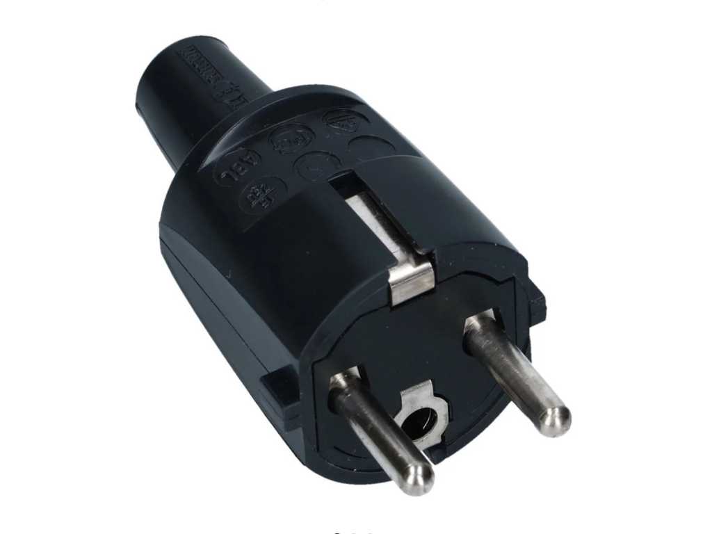 ABL Plug PVC black with mortise-earth (3009x)