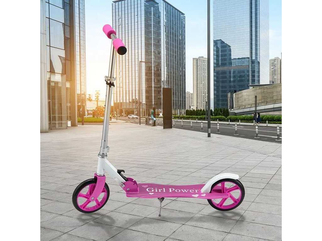 Scooter with XXL wheels, kickstand, friction brake rear wheel