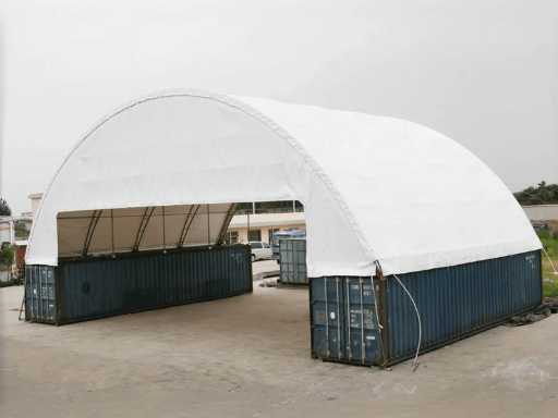 2025 Rhino-Cross-Shelter C604020S 12x18x6m Namiot magazynowy / Namiot magazynowy mi?dzy 2 kontenerami