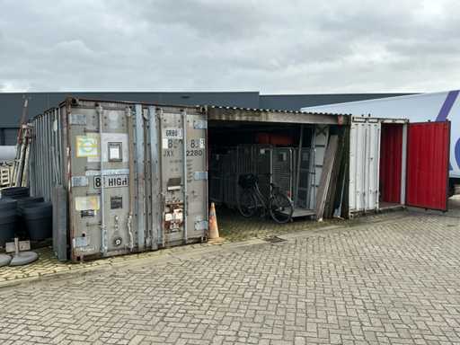 Zeecontainer 2x met overkapping