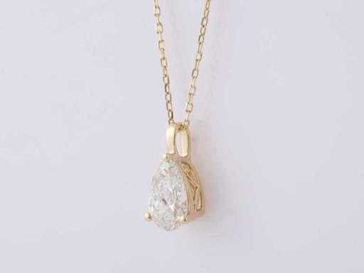 925 Silver Yellow  Pendant With Lab Grown Diamond