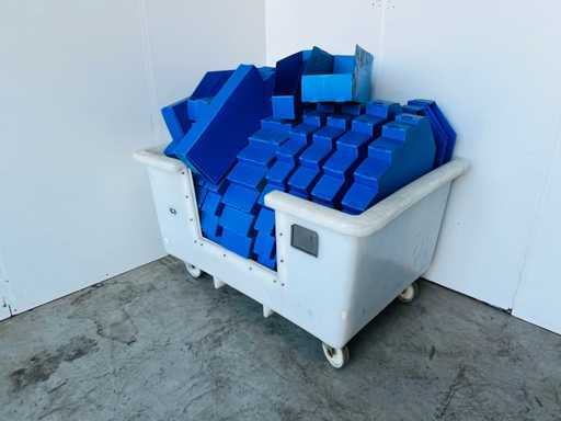 (x125) 11x60cm pvc spout tray + 1000L pvc transport trolley  