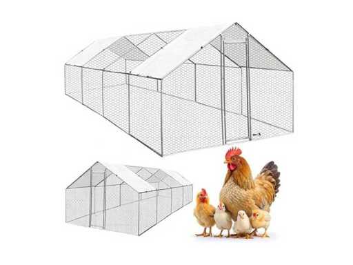 MaxxPet 88132 Hühnerlauf - Hühnerstall-Metall - 3x8x2m