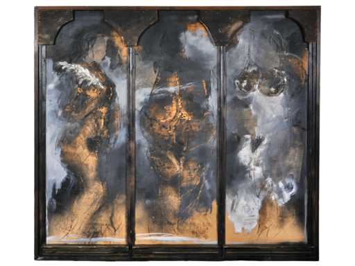 Semnătură ilizibilă - 3 Graces - Tehnică mixtă - 126x141 cm