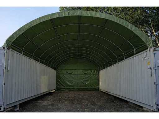 Greenland - 2026 - 6x6x2 meter - 20ft container overkapping met achterwand groen