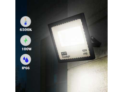 LED Schijnwerper 100W MINI – 6500K Koud wit – IP65 (x60)