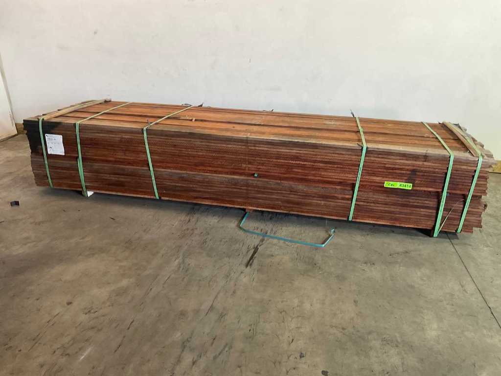 Pannello in legno duro Angelim Vermelho 350x10x2 cm (20x)