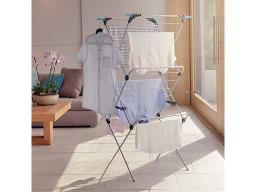 3-lagige Minky Indoor Droogrek met 21 m² droogruimte - Zilver
