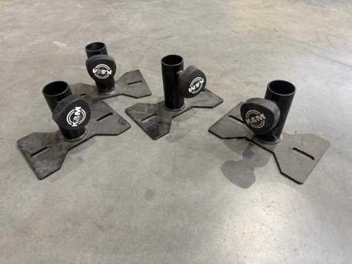 4x Mounting adapter – K&M 195/8 - 35mm Black