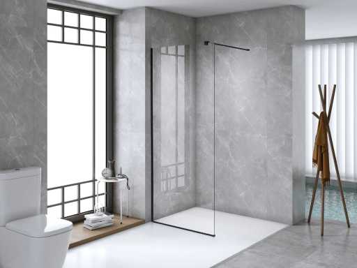 Douchewand - Miami - 90 of 120cm mat zwart