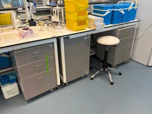 3 cabinets under the bench