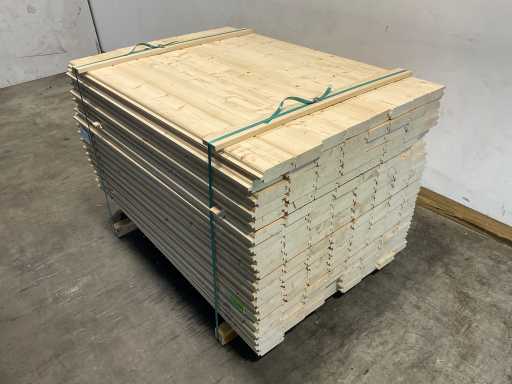 Profilo di capanna in abeti con linguetta e scanalatura 119x14,5x4,5 cm (200x)