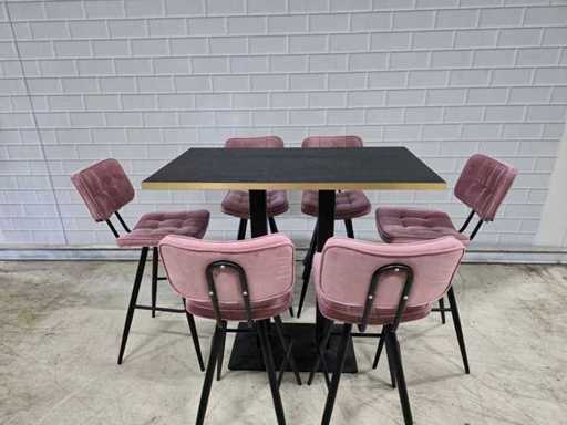 Bartisch-Set bestehend aus 1 Tisch und 6 Hockern
